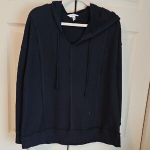 Time and Tru Women's Navy Hooded Sweatshirt